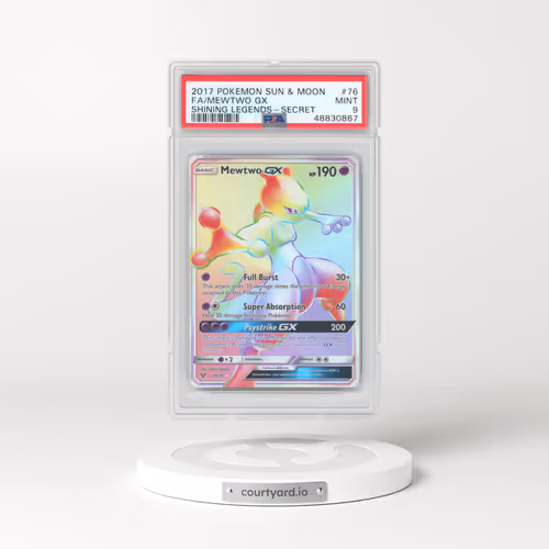 2017 Pokémon Sun & Moon Shining Legends #76 Mewtwo GX - Holo Full Art Secret (PSA 9 MINT)
