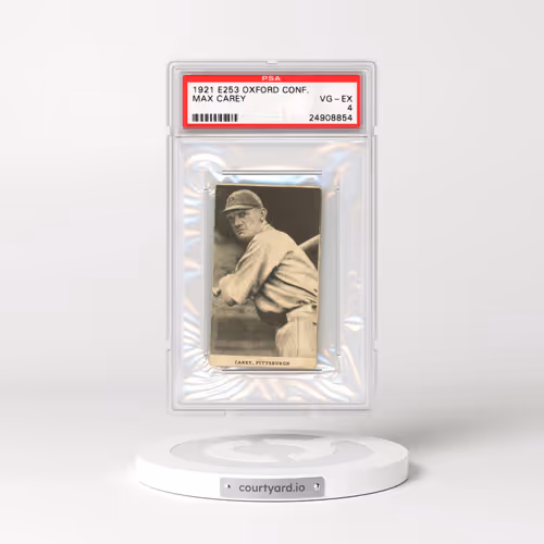 1921 E253 Oxford Confectionery Max Carey (PSA 4 VG-EX)