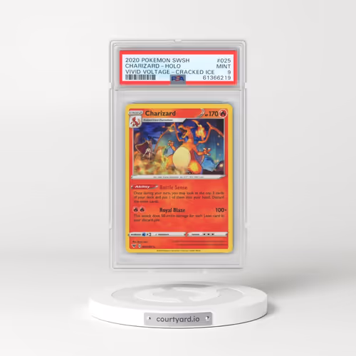 2020 Pokémon Sword & Shield Vivid Voltage #025 Charizard - Holo Cracked Ice (PSA 9 MINT)