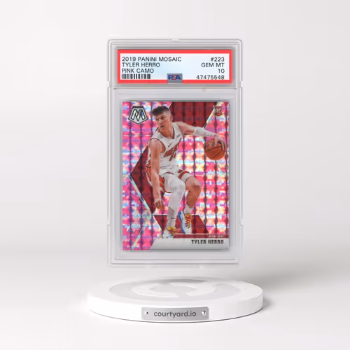 2019 Panini Mosaic #223 Tyler Herro - Pink Camo (PSA 10 GEM MINT)