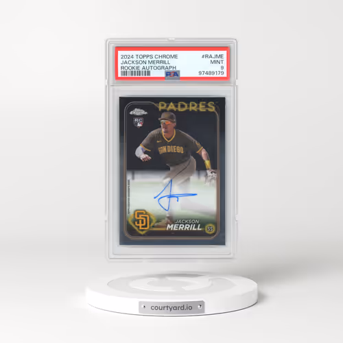 2024 Topps Chrome Rookie Autographs #RAJME Jackson Merrill (PSA 9 MINT)