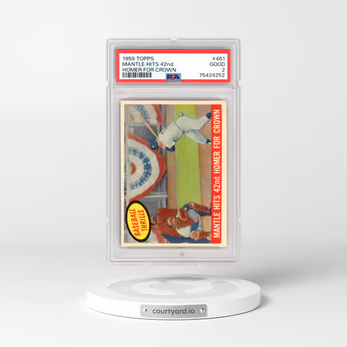 1959 Topps #461 Mantle Hits 42nd - Homer for Crown (PSA 2 GOOD)