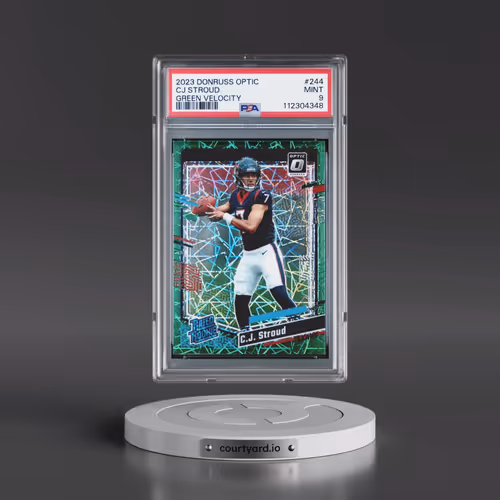 2023 Panini Donruss Optic #244 CJ Stroud - Green Velocity (PSA 9 MINT)