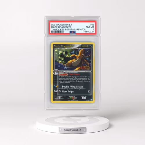 2004 Pokémon EX Team Rocket Returns #15 Dark Dragonite - Reverse Foil (PSA 8 NM-MT)