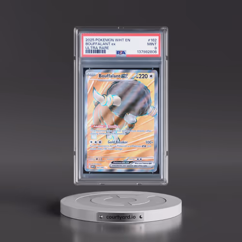 2025 Pokémon Wht EN-White Flare #162 Bouffalant EX - Holo Ultra Rare (PSA 9 MINT)