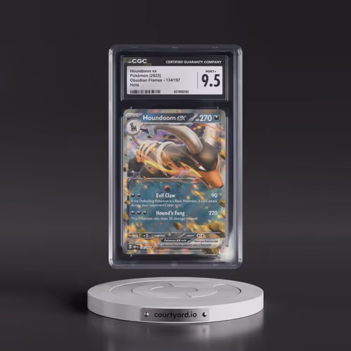 2023 Pokémon Obf EN-Obsidian Flames #134 Houndoom EX - Holo (CGC 9.5 MINT+)