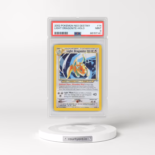 2002 Pokémon Neo Destiny #14 Light Dragonite - Holo (PSA 9 MINT)