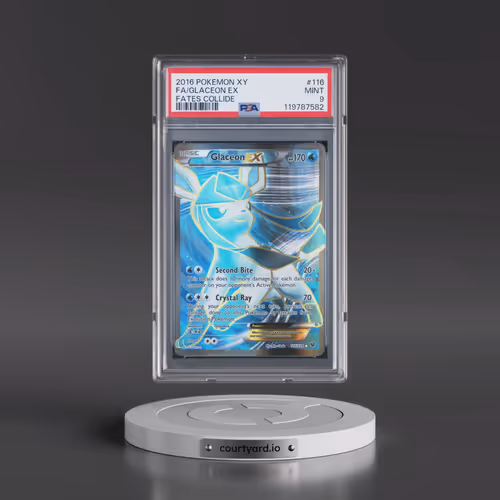 2016 Pokémon XY Fates Collide #116 Glaceon EX - Holo Full Art (PSA 9 MINT)