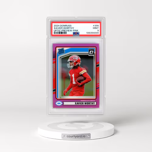 2024 Panini Donruss #398 Xavier Worthy - Optic Preview-Pink (PSA 9 MINT)