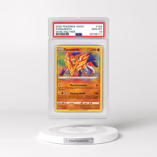 2020 Pokémon Sword & Shield Vivid Voltage #102 Zamazenta (PSA 10 GEM MINT)