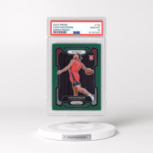 2023 Panini Prizm #129 Cam Whitmore - Green Prizm (PSA 10 GEM MINT)