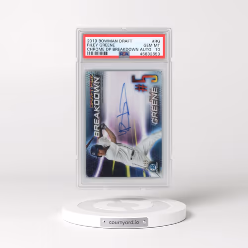 2019 Bowman Draft Chrome Draft Pick Breakdown Autographs #RG Riley Greene (PSA 10 GEM MINT)