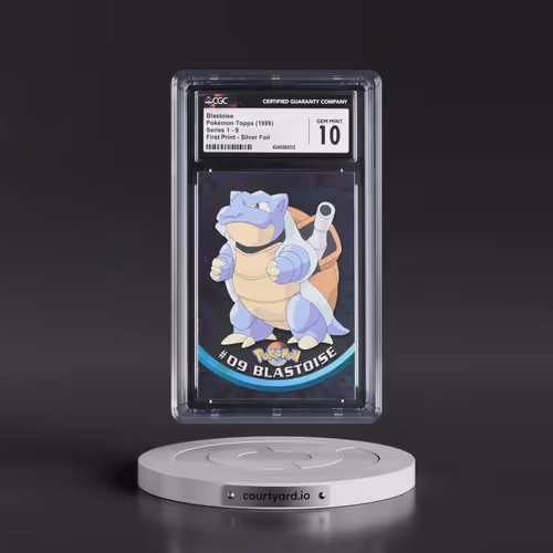 1999 Series 1 (Oval Nintendo Seal) #9 Blastoise - First Print (Blue Topps Logo) Silver Foil (Smooth)