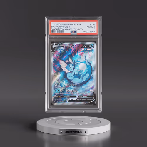 2021 Pokémon Swsh Black Star Promo #181 Vaporeon V - Holo Full Art Vaporeon Vmax Premium Collection
