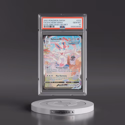 2021 Pokémon Sword & Shield Evolving Skies #212 Sylveon Vmax - Full Art Secret (PSA 10 GEM MINT)
