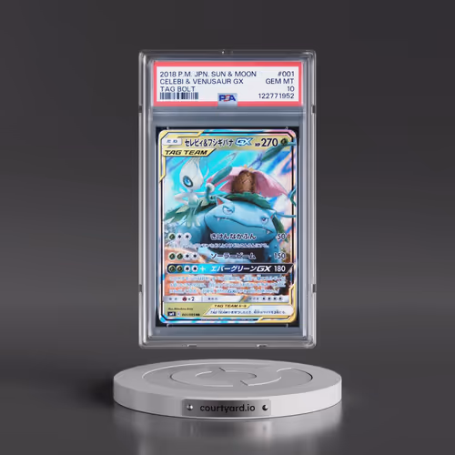 2018 Pokémon Sun & Moon Tag Bolt #001 Celebi & Venusaur GX - Holo (PSA 10 GEM MINT)
