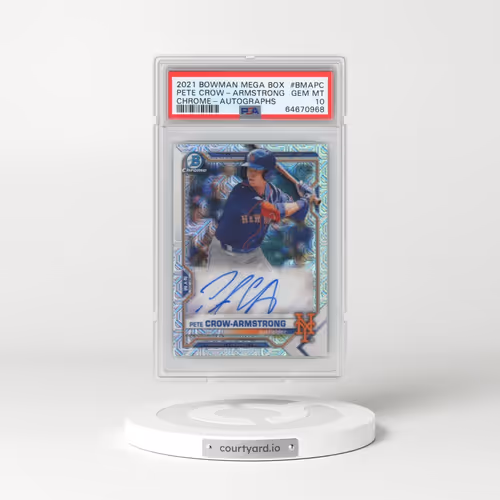 2021 Bowman Mega Box Chrome Autographs #BMAPC Pete Crow-Armstrong (PSA 10 GEM MINT)