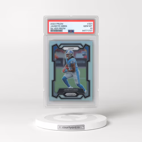 2023 Panini Prizm #331 Jahmyr Gibbs - Silver Prizm (PSA 10 GEM MINT)