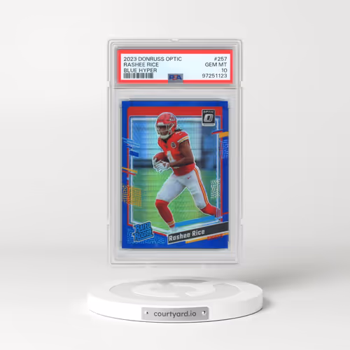 2023 Panini Donruss Optic #257 Rashee Rice - Blue Hyper (PSA 10 GEM MINT)