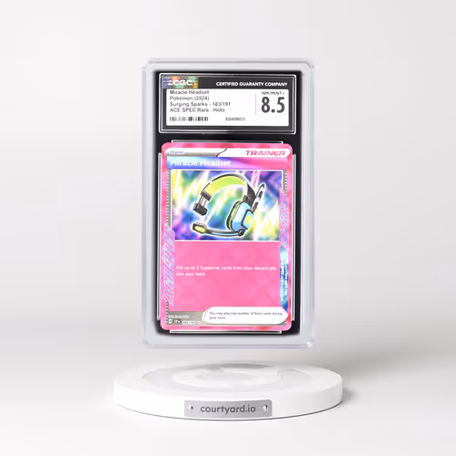 2024 Surging Sparks - SSP EN #183/191 Miracle Headset - ACE SPEC Rare Holo (CGC 8.5 NM-MT+)