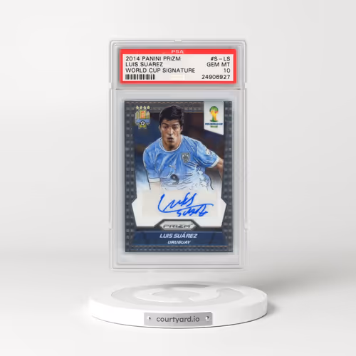 2014 Panini Prizm World Cup Signatures #SLS Luis Suarez (PSA 10 GEM MINT)