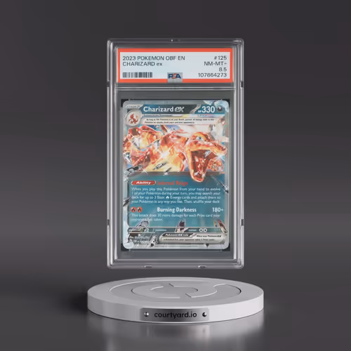 2023 Pokémon Obf EN-Obsidian Flames #125 Charizard EX - Holo (PSA 8.5 NM-MT+)