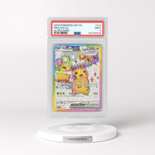 2024 Pokémon Ssp EN-Surging Sparks #219 Pikachu EX - Holo Ultra Rare (PSA 9 MINT)