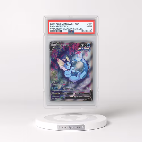 2021 Pokémon Swsh Black Star Promo #181 Vaporeon V - Holo Full Art Vaporeon Vmax Premium Collection
