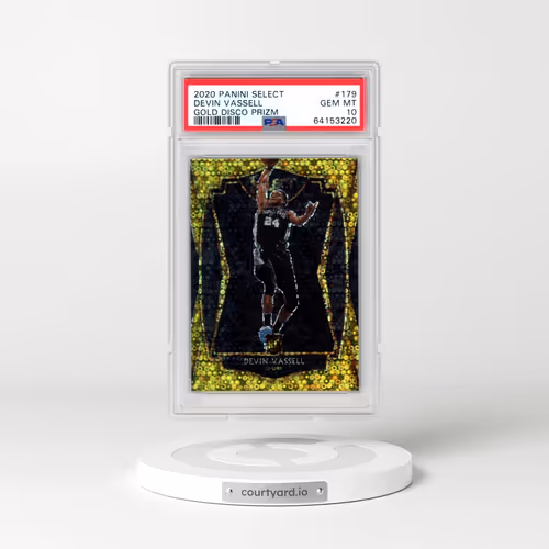 2020 Panini Select #179 Devin Vassell - Gold Disco Prizm (PSA 10 GEM MINT)