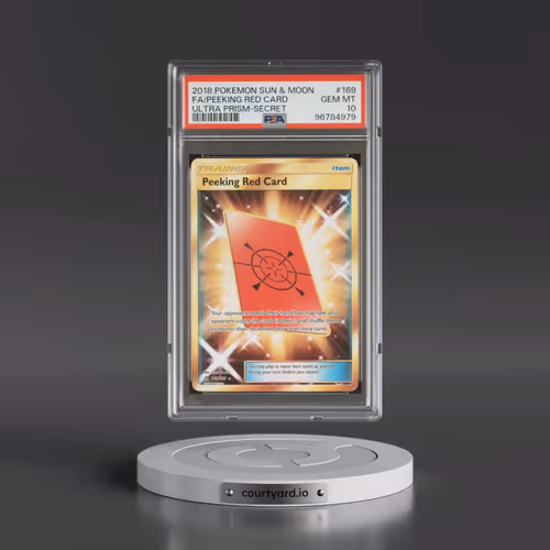 2018 Pokémon Sun & Moon Ultra Prism #169 Peeking Red Card - Full Art Secret (PSA 10 GEM MINT)