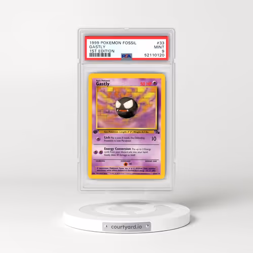 1999 Pokémon Fossil #33 Gastly - 1st Edition (PSA 9 MINT)
