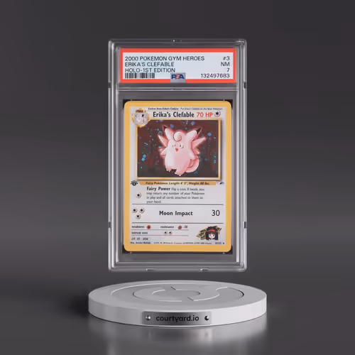 2000 Pokémon Gym Heroes #3 Erika's Clefable - 1st Edition Holo (PSA 7 NM)