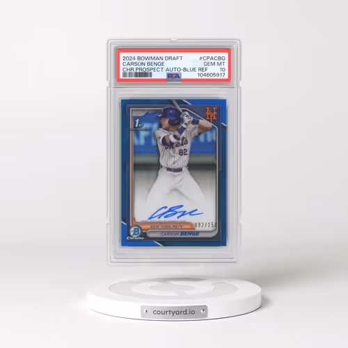 2024 Bowman Draft Chrome Prospect Autographs #CPACBG Carson Benge - Blue Refractor (PSA 10 GEM MINT)