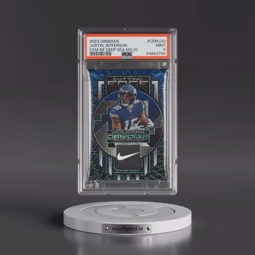 2023 Panini Obsidian Cutting Edge Memorabilia #CEMJJU Justin Jefferson - Electric Etch Deep Sea Mojo