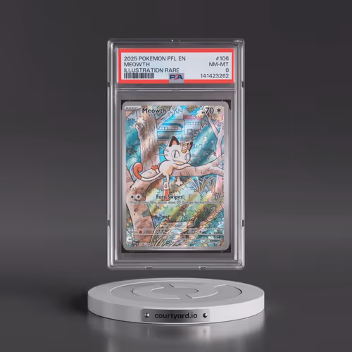 2025 Pokémon Pfl EN-Phantasmal Flames #106 Meowth - Illustration Rare (PSA 8 NM-MT)