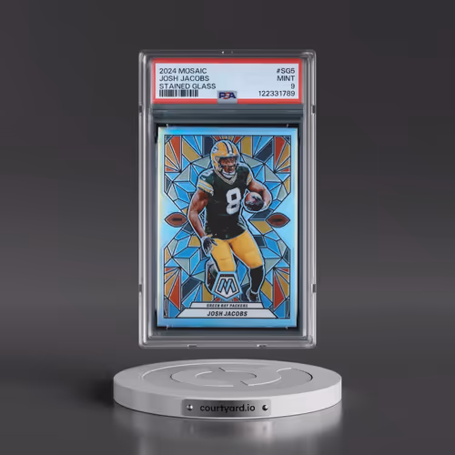 2024 Panini Mosaic Stained Glass #SG5 Josh Jacobs (PSA 9 MINT)