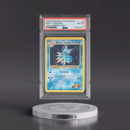 2000 Pokémon Gym Heroes #9 Misty's Seadra - Holo-Prerelease (PSA 8 NM-MT)