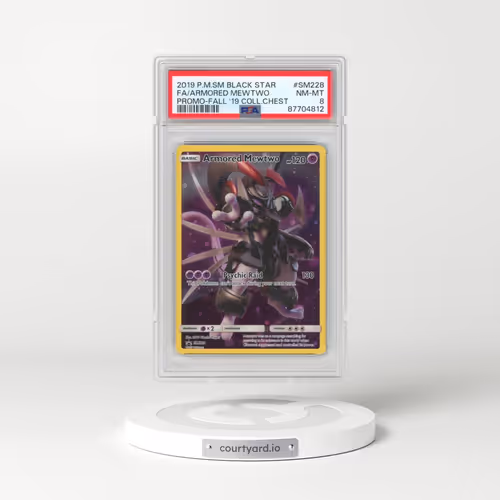 2019 Pokémon SM Black Star Promo #SM228 Armored Mewtwo - Full Art Fall 2019 Collector Chest (PSA 8 NM-MT)