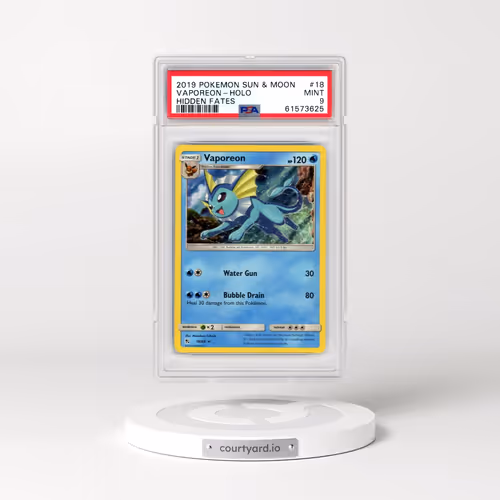 2019 Pokémon Sun & Moon Hidden Fates #18 Vaporeon - Holo (PSA 9 MINT)