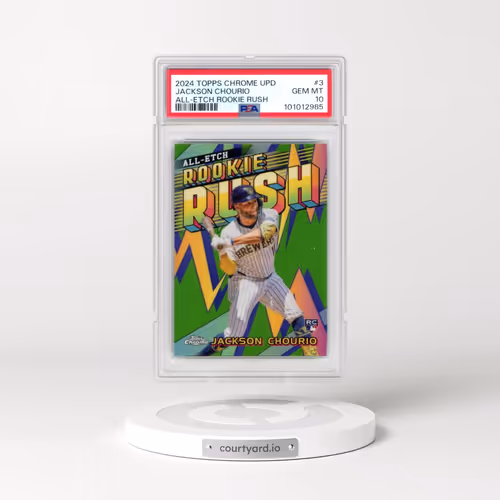 2024 Topps Chrome Update Chrome All-Etch Rookie Rush #3 Jackson Chourio (PSA 10 GEM MINT)