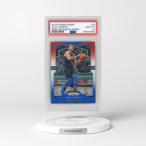2019 Panini Prizm #75 Luka Doncic - Red/White/Blue Prizm (PSA 10 GEM MINT)