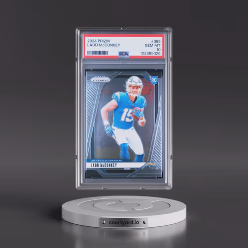 2024 Panini Prizm #365 Ladd McConkey (PSA 10 GEM MINT)
