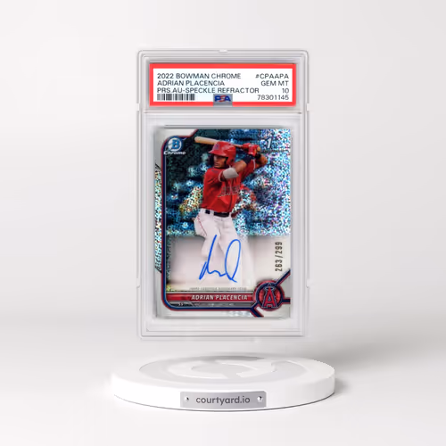 2022 Bowman Chrome Prospect Autographs #CPAAPA Adrian Placencia - Speckle Refractor (PSA 10 GEM MINT