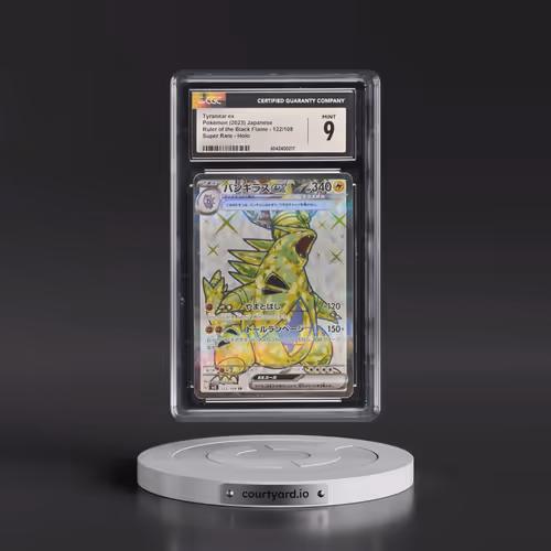 2023 Ruler of the Black Flame #122/108 Tyranitar ex - Super Rare Holo (CGC 9 MINT)