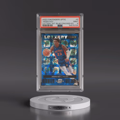 2022 Panini Contenders Optic Lottery Tickets #5 Jaden Ivey - Blue Cracked Ice (PSA 9 MINT)