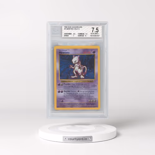 1999 Base Set #10 Mewtwo - Shadowless Shadowless Holo (BGS 7.5 NM+)