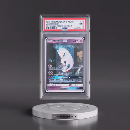 2017 Pokémon Sun & Moon Shining Legends #78 Mewtwo GX - Holo Secret (PSA 9 MINT)
