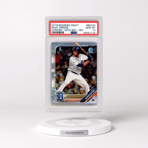 2019 Bowman Draft #BDC50 Riley Greene - Chrome-With Bat-Refractor (PSA 10 GEM MINT)