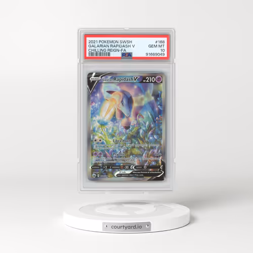 2021 Pokémon Sword & Shield Chilling Reign #168 Galarian Rapidash V - Holo Full Art (PSA 10 GEM MINT)