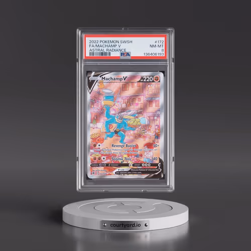 2022 Pokémon Sword & Shield Astral Radiance #172 Machamp V - Holo Full Art (PSA 8 NM-MT)